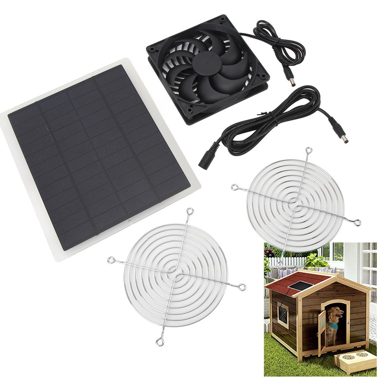 Solar Panel Fan 10W Exhaust Fan Dual Layer Metal Shell