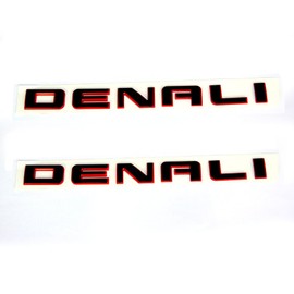 2pack Original Black Denali Hd Nameplate Emblems Badges Compatible with 2007-2019 Denali Yukon Sierra Terrain (Redline)