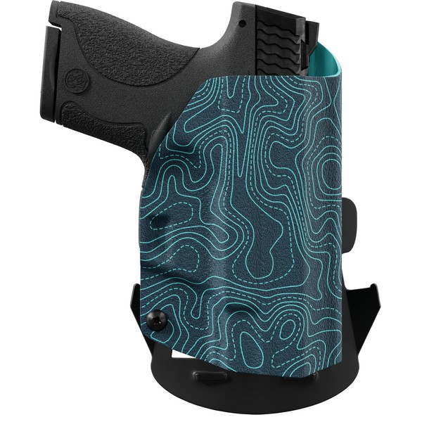 We The People Holsters - Aqua Topographic Map - Left