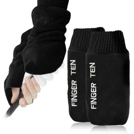 Winter Golf Mitts Mitten Gloves Men Women Warm Fleece in Pair, Left and Right Hand Handed Glove for Sports Outdoor, Soft and Comfortable (Black, Large)