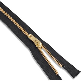 36" Brass Jacket Zipper 36inch Black Zip for Sewing Craft