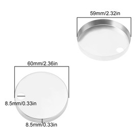 HAFRILY 4Pcs 60mm Toilet Seat Hinges Cover Stainless Steel Toilet Seat Hinge Fixings Covers for Toilet Blind Holes Silver