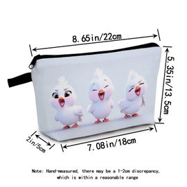 MoCaliduccious Playful Chicks Cosmetic Bag Variety of Cartoon Chicken Printed Design Easter & Party Travel Organizer Cute Daily Makeup Pouch Gift Idea
