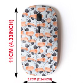 mouse inalámbrico de 2.4 G con bonito diseño de patrón para todas las computadoras portátiles y computadoras de computadora con nanoreceptor, vacas