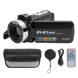 Video Camera, HD 1080P Kids Camera, Lanyard, 3in 270° Rotation Color IPS Rotation Screen, 30MP, 18X Zoom Remote Control Camcorder, Anti Shake, Digital Camera for Wedding Travel