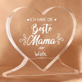 TheGiffter Gifts for Mum, Heart Shaped Acrylic Home Decoration, Mother's Day Gifts for Mum from Daughter Son, Birthday Gift Mother Gift for Mum, Mother