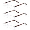 V.W.E. 3 Pairs Lightweight Rectangular Unisex Readers with Spring Hinge