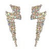 Exaggerated Shiny Rhinestone Flash Drop Dangle Earrings Lightning Bolt Statement