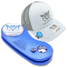 VISUALIZE Kits de herramientas de reparación de divot de golf premium con marcador de bola, juegos de regalo de golf favoritos - Estilo de hoja de aluminio anodizado - Sensación y durabilidad premium (azul Raptor)