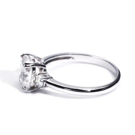 TIANYU GEMS 1.5Ct Moissanite Engagement Ring, Solid Sterling Silver 18K Real Gold Plated DF Color VVS Elongted Cushion Crushed lce Cut Moissanite Engagement Rings for Women Wedding Memorial Day Party