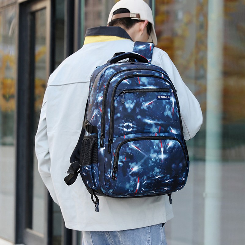 Primary and Secondary School Students Backpack Waterproof Schoolbag with Lunch