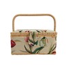 Small Sewing Box Fabric Covered Sewing Box with Compartments Sewing
