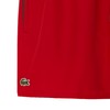 Lacoste Men's Standard Solid Elastic Waist Swim Trunks, Red/Green, Medium