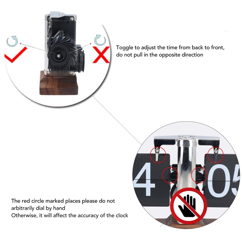Flip Desk Clock, 12 Hours Single Sided Auto Flip Table