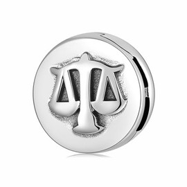 MEITAIHE Initial A-Z Letter Charm Alphabet Beads Reflexion Charms 925 Sterling Silver Reflexions Heart Dangle Clip Charm Birthday Bracelets for Women Jewellery (Libra)