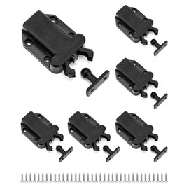 QWORK® Touch Release Catch Latch, Push to Open Catch Lock with Automatic pop-up Function Cabinet Lock, Push Latch for Cupboard, Drawer, 6 Pack