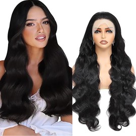 SHL 13 x 6 Lace Human Hair Wig #1B BB 24 Inches