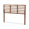 Baxton Studio Salome Mid-Century Wood Slat Queen Headboard in Walnut