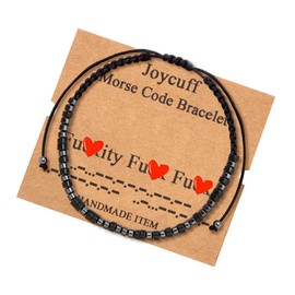 JoycuFF Morse Code Bracelets for Wife Girlfriend Fashion Best Friend BFF Friendship Good Friend Silk Wrap Bracelet Funny Unique Birthday Gifts for Women Her Friends Coworkers