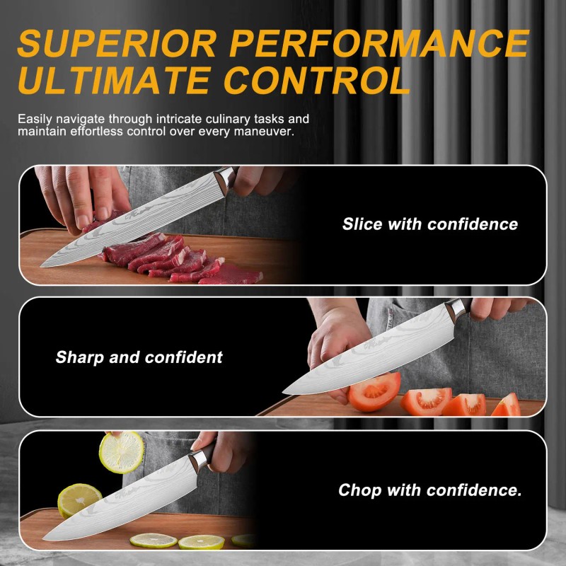 Multi-Purpose High Quality Kitchen Knives Set Stainless Steel Santoku Chef