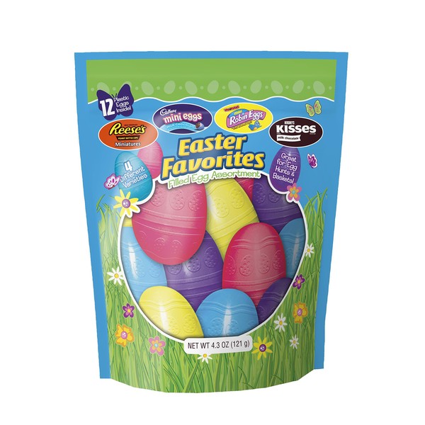 Hershey's Chocolate Filled Plastic Easter Egg Assortment, 4.3-Ounce Bags (Pack of 3)