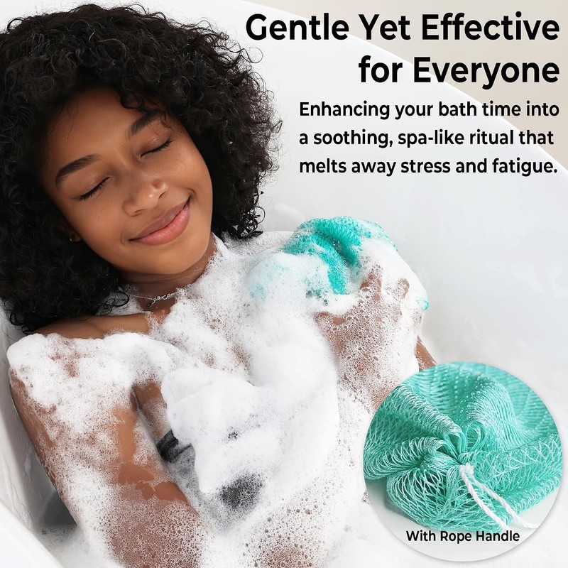 Esponja de red africana AFN-BlackSeawave para exfoliación corporal profunda y