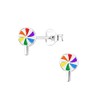 Rainbow Lollipop Earrings - 925 Sterling Silver