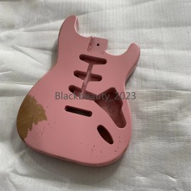 Unbranded Unfinished ST Vintage Relic Electric Guitar Body Pink Solid Alder Body in Stock