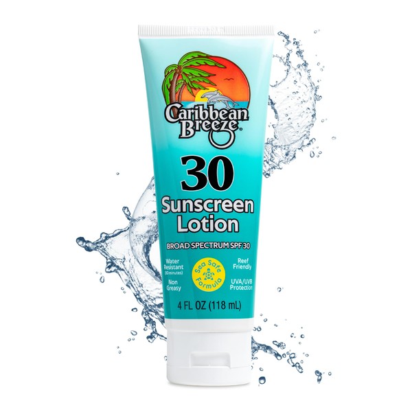 Caribbean Breeze Coral Reef Safe Sunscreen SPF 30 Lotion, Mango