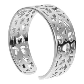 SAFIGLE Ethnic Style Toe Ring Fashion Jewelry S925 Silver Hollowed Ring for Women Adjustable for Events