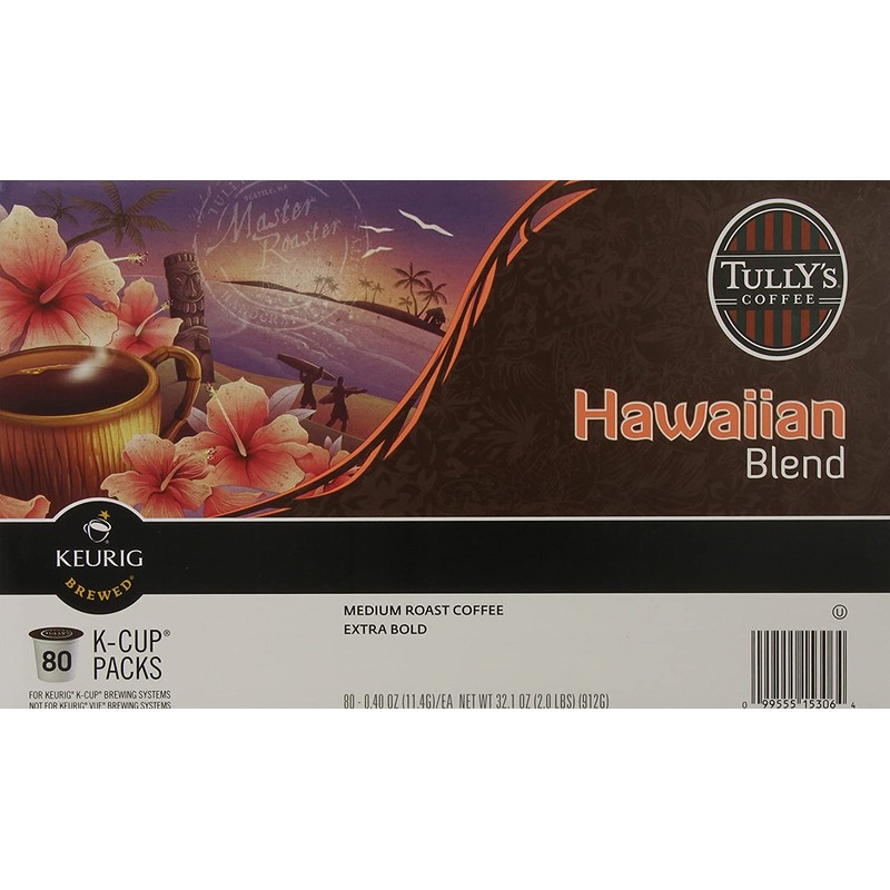 Tully's Coffee Hawaiian Blend K-Cups, 80 Count