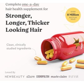 HAIRtamin Suplemento vitamínico de biotina para rápido crecimiento del cabello Sin gluten, 30 cápsulas vegetarianas Para un cabello más fuerte, más la