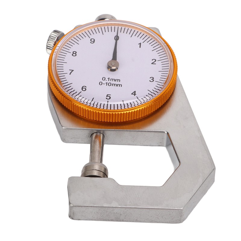 Flat Head Thickness Gauge 0 to 10mm Range Round Dial