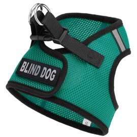 Dogline Boston Step in Mesh Dog Harness with Blind Dog Patch No Choke Pet Vest Soft Gentle Padded Chest Halter for Puppies Small Medium and Large Dogs 27 to 31 inches Girth Dark Teal