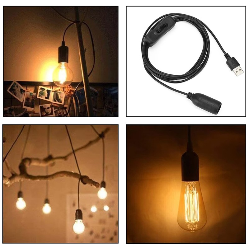 GutReise 5V USB to E14 Socket,2pcs E14 LED Bulbs 5V-6V
