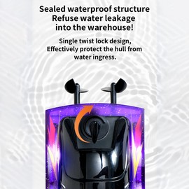 Remote Control Boat for Adults & Kids, 2.4GHz High Speed Remote Control Speedboat for Pool and Lake, Electric Boat Toy with LED Light (Transparent Purple)