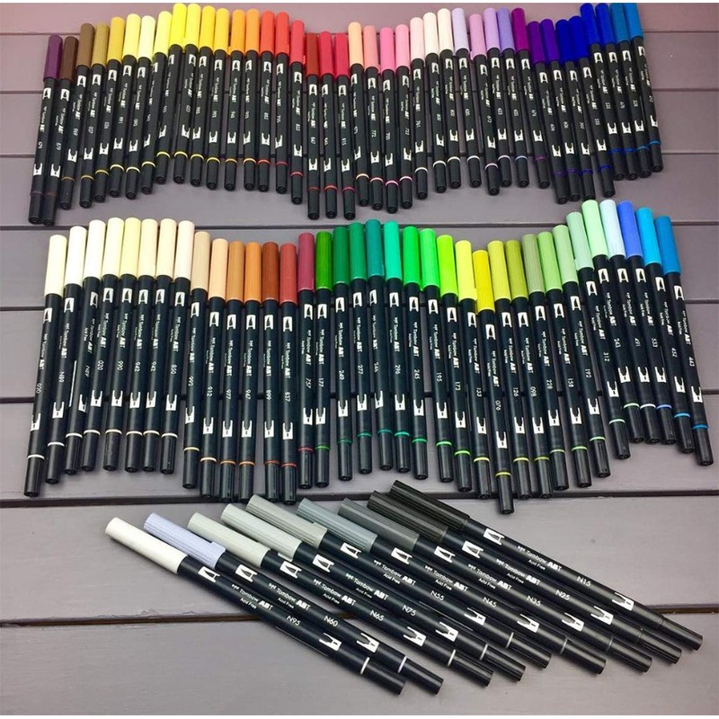 Tombow ABT-12P-4, Water-Based ABT Dual Brush Pen with Two Tips,