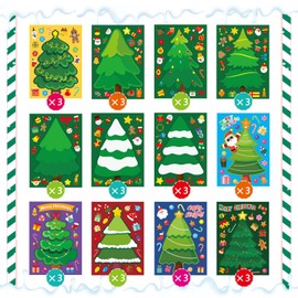36 Sheets Make Your Own Christmas Tree Stickers, Kids' Christmas Party Favors