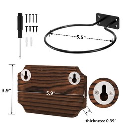 Yopay 2 Pack Basketball Holder Wall Mount, Sports Football Holder Display Storage, Wooden Basketball Soccer Volleyball Room Deco, Easy to Install