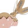 com-four® 6 x Decorative Hangers Rabbit - Wooden Easter Decoration