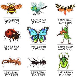BAIYINGMOER 50 Pcs Bug Stickers for Water Bottles, Waterproof Vinyl Realistic Bug Stickers for Scrapbook Luggage Laptops, Decorative Decals for for Kids Boys Teens