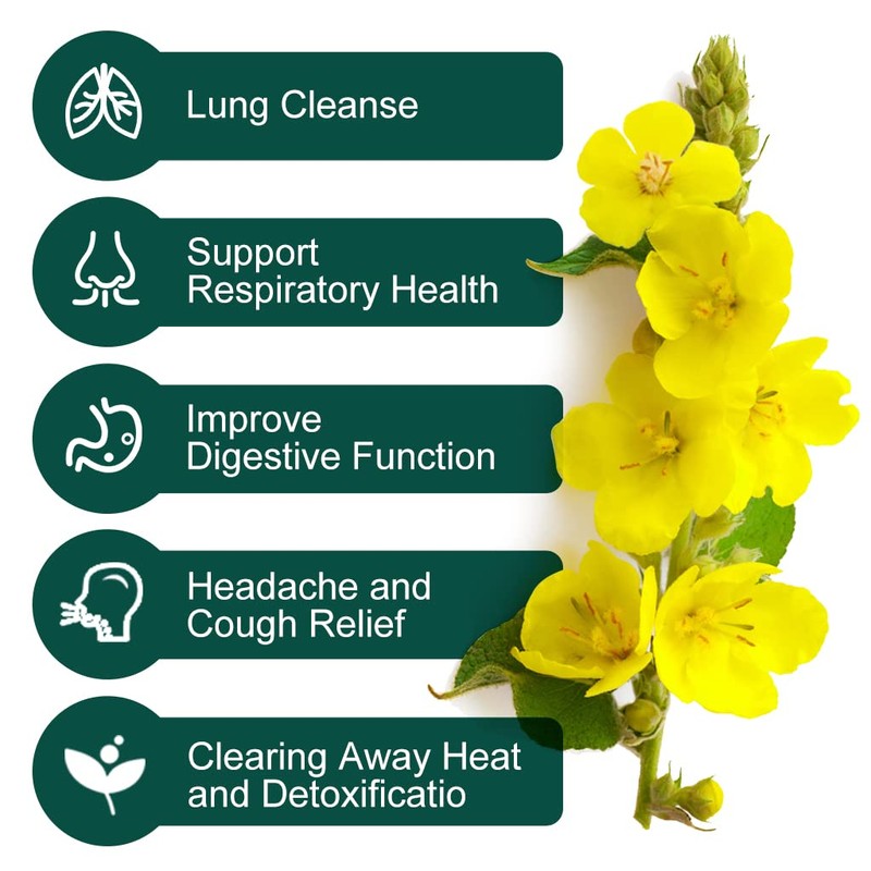 Mullein Leaf Tea Bags - Lungs Cleanse and Respiratory Support,