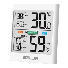 Temperature and Humidity Smart Sensor. Easy to Read, Real Time Monitoring Wireless Indoor Thermometer Hygrometer Monitor Gauge. Large Backlit LCD Display for Baby Room, Home, Greenhouse, Wine Cellar