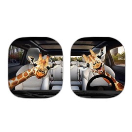 KEIAHUAN Funny Giraffe Driving Windshield Sun Shade for Car Foldable Car Front Window Sunshade Auto Sun Visor Protector Blocks UV Rays Vehicle Interior Accessories