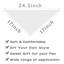 PET SHOW 50pcs Bulk Blank White Small Dog Bandanas Female Male Cat Puppies Bibs Washable Cotton Triangle Head Scarfs Wholesale Medium Dogs Bandana Boys Girls Photo Prop Grooming Accessories