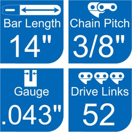 Opuladuo 2X 14 Inch (35 cm) Chainsaw Chains for Makita DUC355Z / DUC353Z, 35 cm Replacement Chain Saw Chain fits for Makita UC3541A / UC3520A Chainsaw