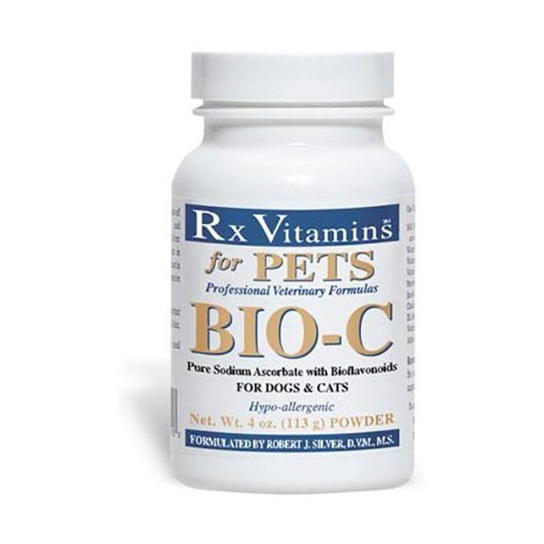 Rx Vitamins Bio-C Vitamin C Immune Support for Pets - Powdered Vitamin C for Dogs and Cats - Pure Vitamin C Powder Antioxidants for Pets - Vitamins for Dogs - Cat Supplements - 4 oz.
