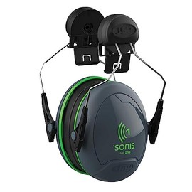 JSP Sonis 1 Helmet Mounted Ear Defenders - SNR 26 - (AEB010-0CY-800), Grey / Green,One Size