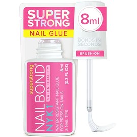 Pegamento Uñas Postizas Super Fuerte Para Uñas Acrílicas, Tips De Uñas Y Uñas A Presión (8ml) NYK1 Nail Bond Pegamento Uñas Acrilicas Con Pincel Para Tips Uñas - Pegamento Para Uñas Postizas