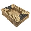 Woodluv Seagrass Storage Basket With Wood Handles Storage Hamper Medium